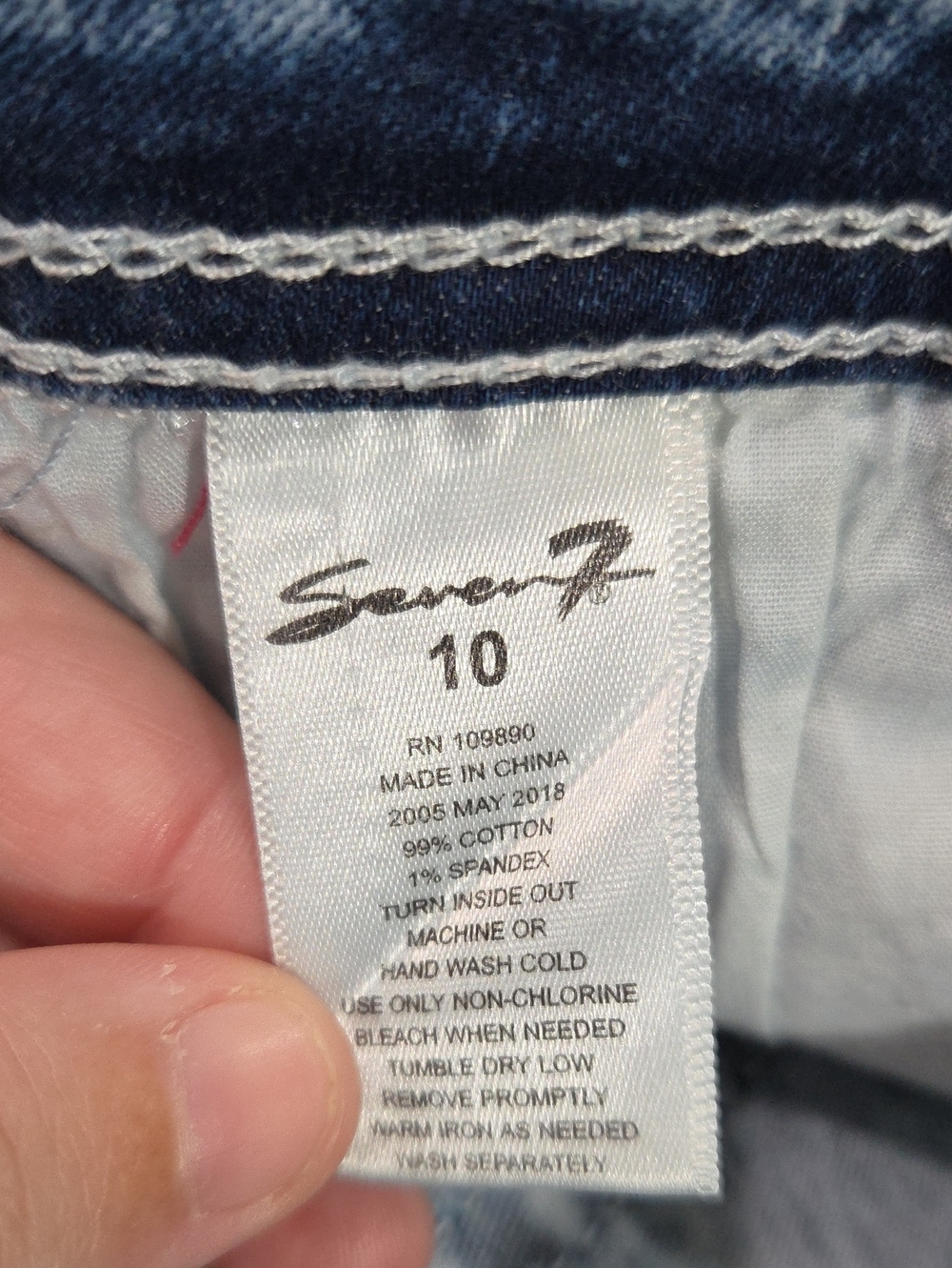 •Seven7• Little Girls White Wash Bejeweled Skinny Jeans - Picture 5 of 6